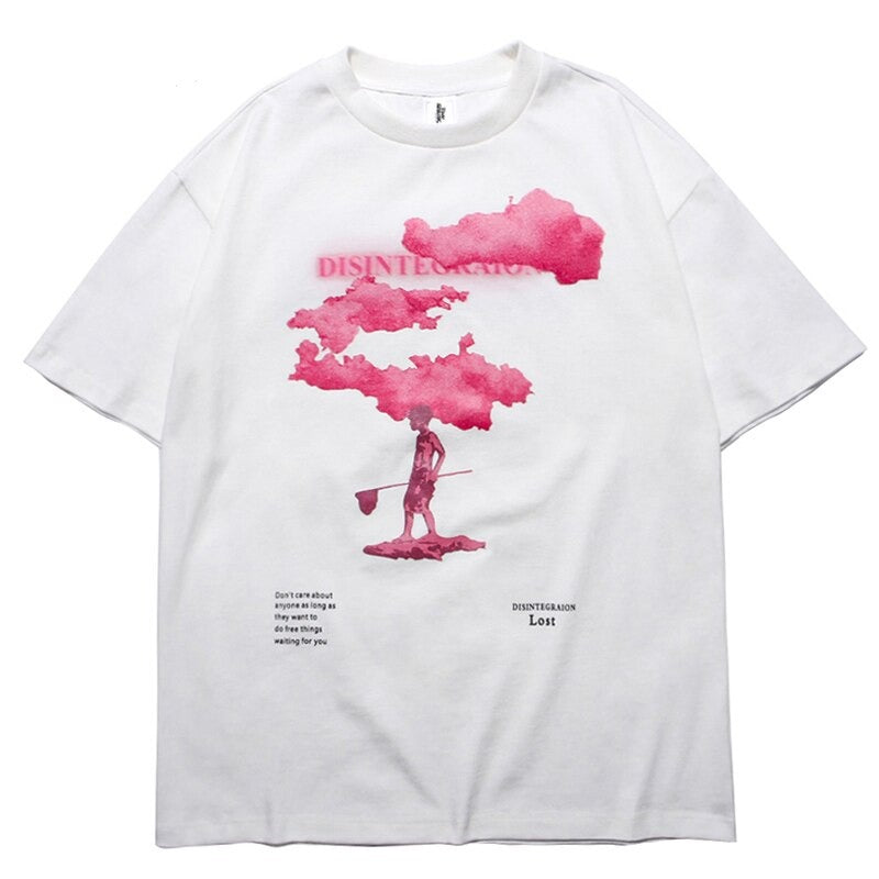 "Pink Smoke" Unisex Men Women Streetwear Graphic T-Shirt - Street King Apparel