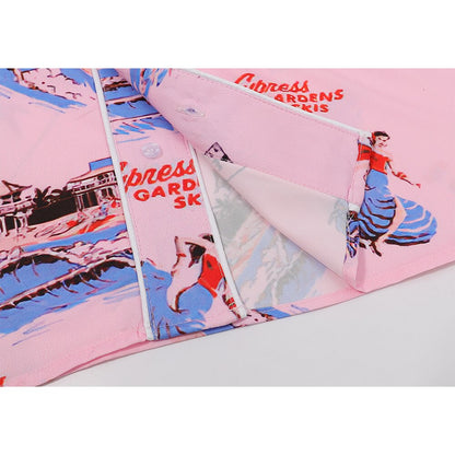 "Surfs" Unisex Men Women Streetwear Graphic Button Up Shirt - Street King Apparel