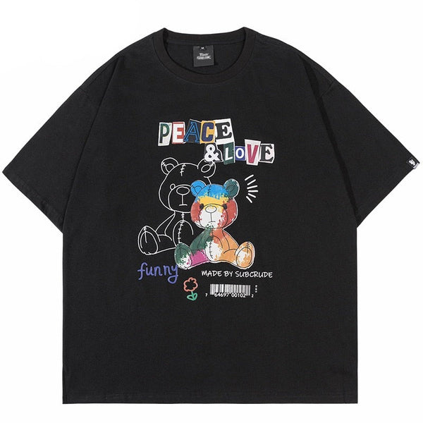 "Peace and Love" Unisex Men Women Streetwear Graphic T-Shirt - Street King Apparel