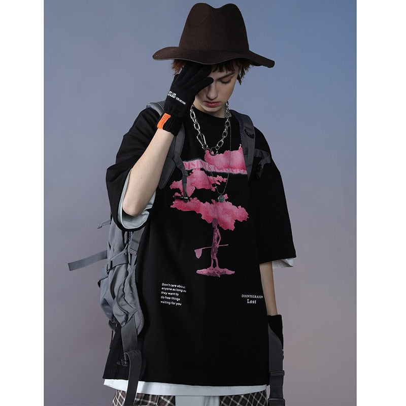 "Pink Smoke" Unisex Men Women Streetwear Graphic T-Shirt - Street King Apparel