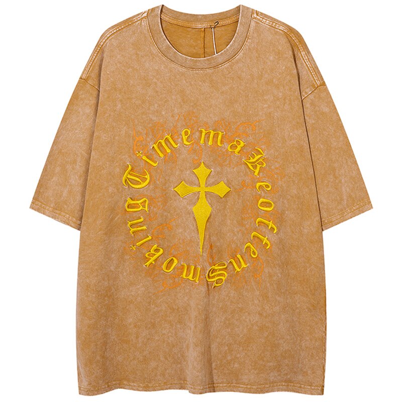 "Metal Cross" Unisex Men Women Streetwear Graphic T-Shirt - Street King Apparel