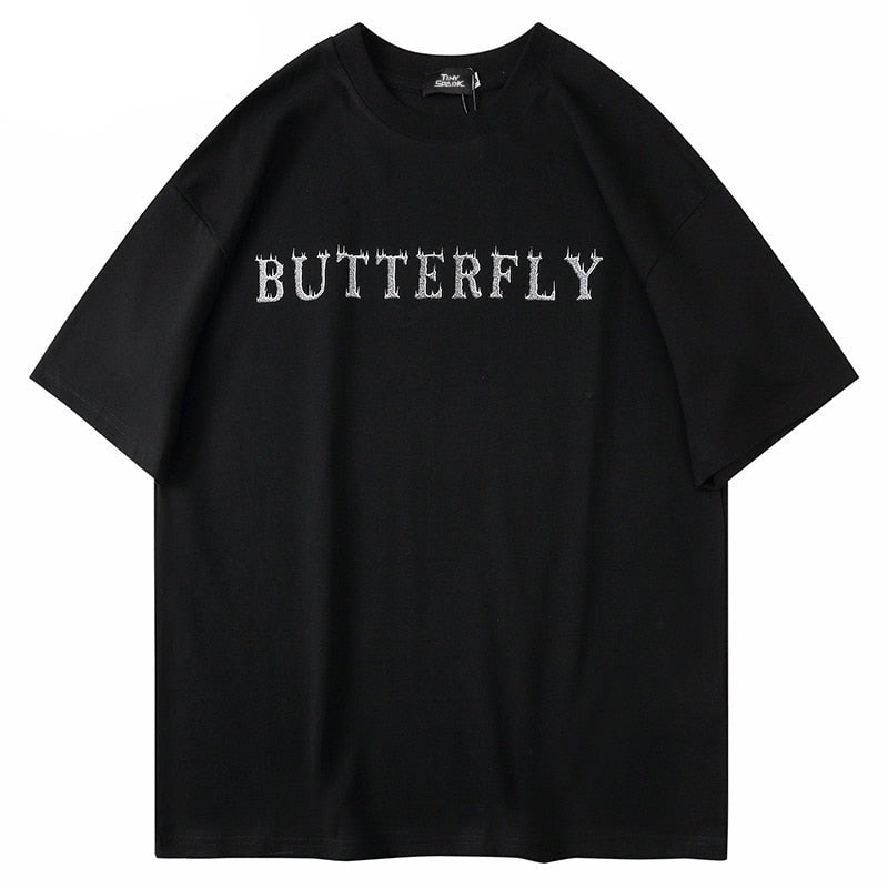 "White Butterfly" Unisex Men Women Streetwear Graphic T-Shirt - Street King Apparel