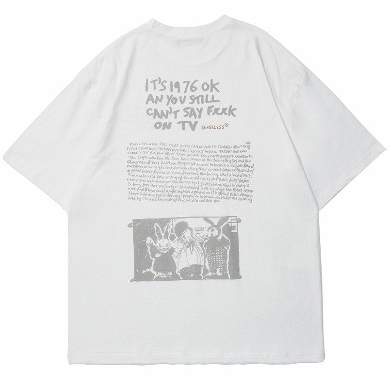 "Retro TV" Unisex Streetwear Men Women Graphic T-Shirt - Street King Apparel