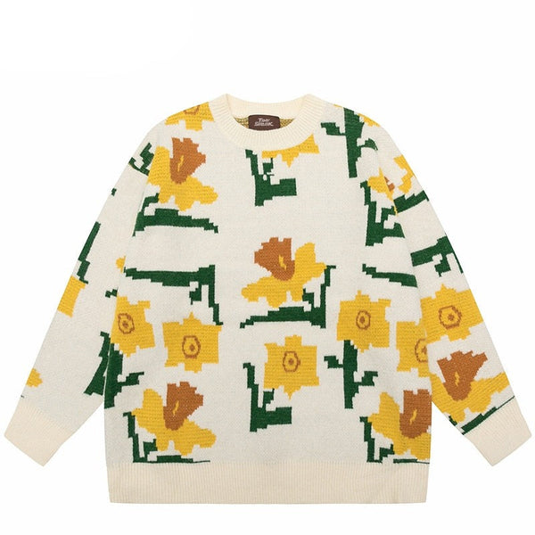 "Yellow Garden" Unisex Men Women Streetwear Graphic Sweater - Street King Apparel