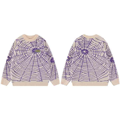 "Spider Web" Unisex Men Women Streetwear Graphic Sweater - Street King Apparel
