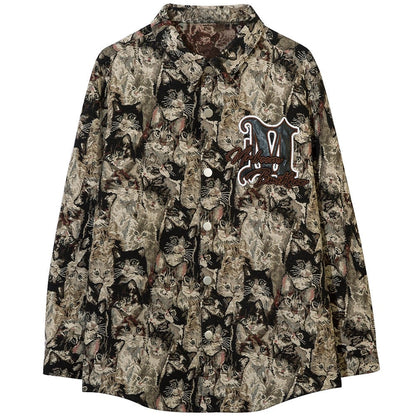 "Jungle Ready" Unisex Men Women Graphic Streetwear Button Shirt - Street King Apparel