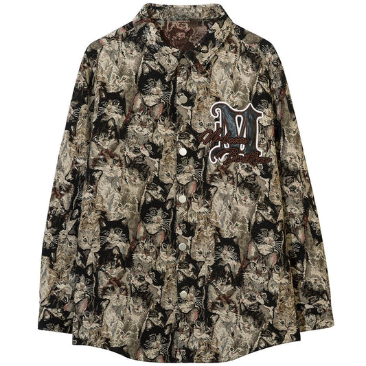 "Jungle Ready" Unisex Men Women Graphic Streetwear Button Shirt - Street King Apparel