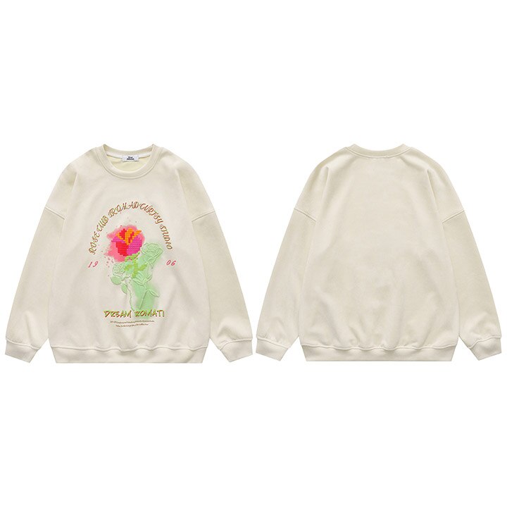 "Yellow Rose" Unisex Men Women Streetwear Graphic Sweatshirt - Street King Apparel