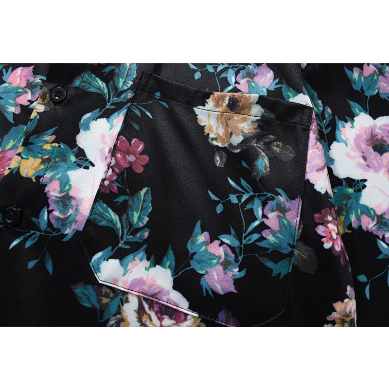 "Retro Rose" Unisex Men Women Streetwear Graphic Button Shirt - Street King Apparel