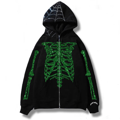 "Rhinestones" Unisex Men Women Streetwear Graphic Hoodie - Street King Apparel
