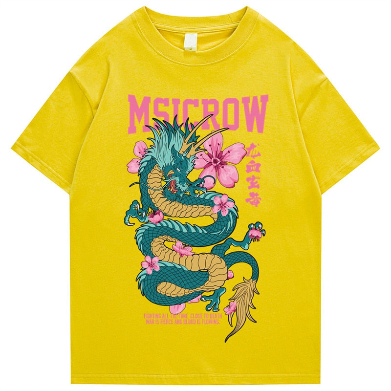 "Peace Dragon" Men Women Streetwear Unisex Graphic T-Shirt - Street King Apparel