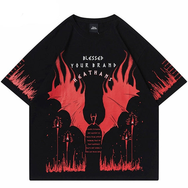"Fire Flame" Unisex Men Women Streetwear Graphic T-Shirt - Street King Apparel