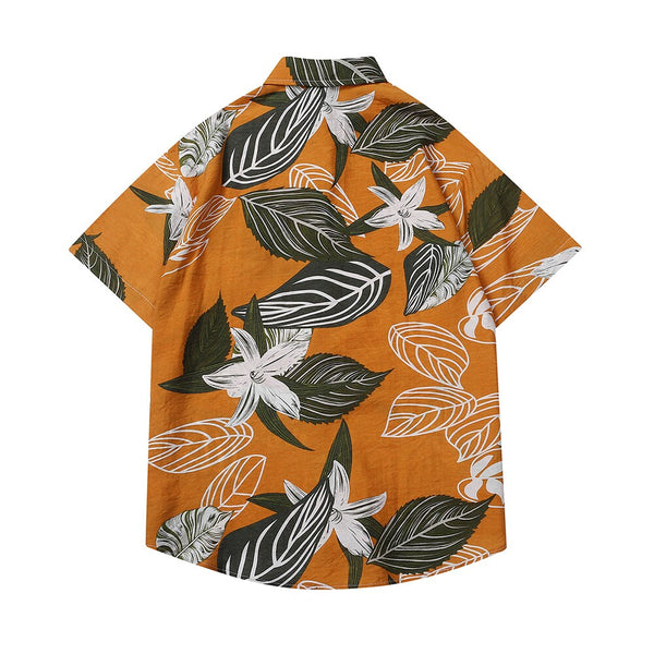 "Leaves Blown" Unisex Men Streetwear Button Up T Shirt - Street King Apparel