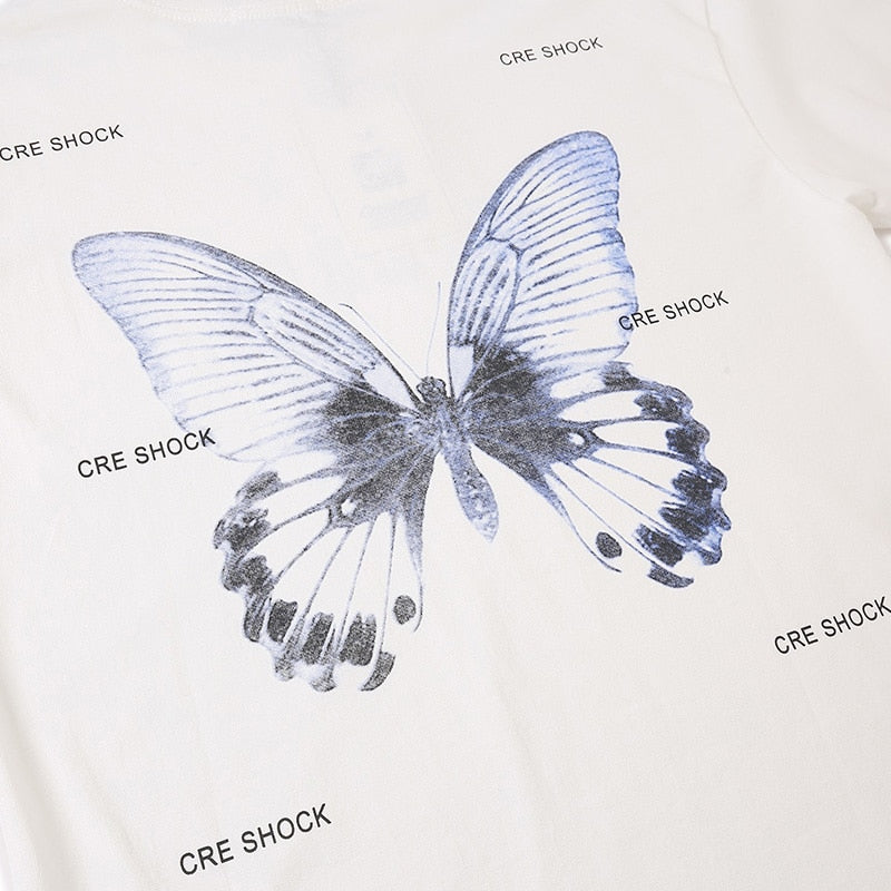 "White Butterfly" Unisex Men Women Streetwear Graphic T-Shirt - Street King Apparel