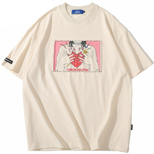 "Red Heart" Unisex Men Women Streetwear Graphic T-Shirt - Street King Apparel