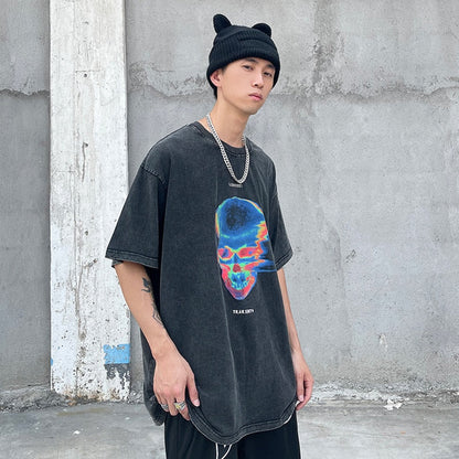 Street King Apparel "Blue Skull" Unisex Men Women Streetwear Graphic T-Shirt - Street King Apparel