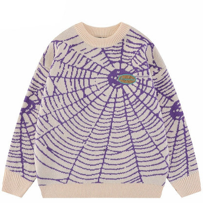 "Spider Web" Unisex Men Women Streetwear Graphic Sweater - Street King Apparel