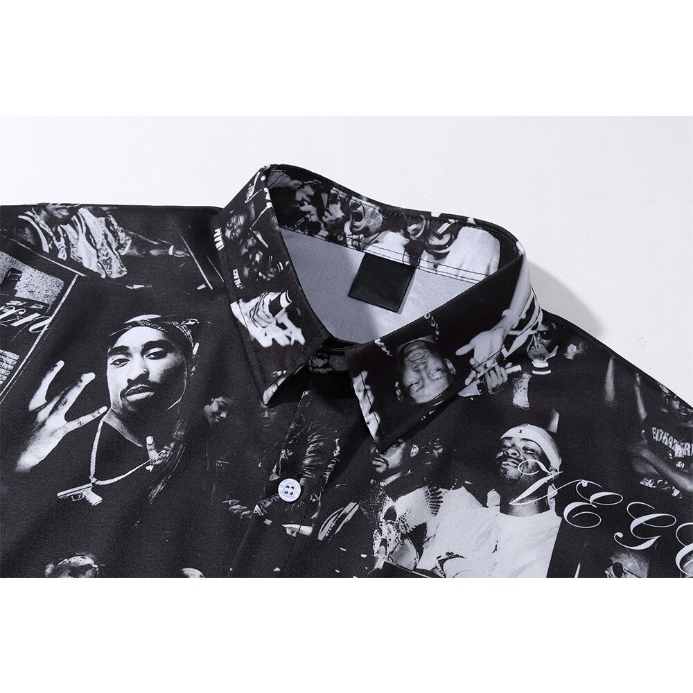 "Many Men" Unisex Men Women Streetwear Button Shirt - Street King Apparel