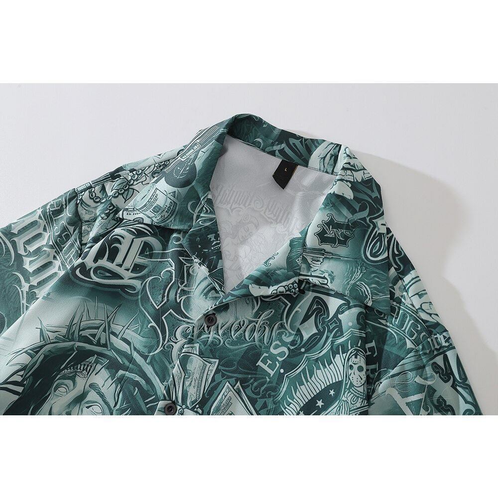 "Paisa" Unisex Men Women Streetwear Button Up Shirt - Street King Apparel