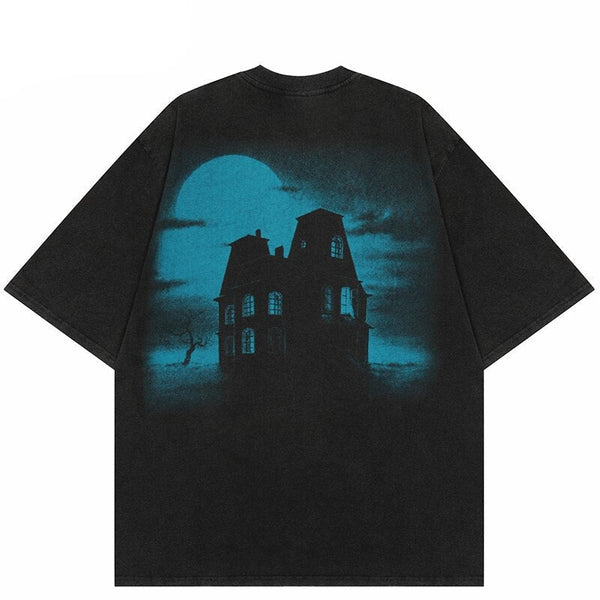 "Haunted House" Unisex Men Women Streetwear Graphic T-Shirt - Street King Apparel