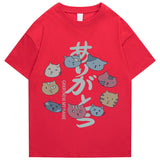 2022 Men's Hip Hop T Shirt Streetwear Kanji Harajuku Cat T Shirt Summer Short Sleeve Top T Shirt 100% Cotton Print T Shirt Daulet Apparel