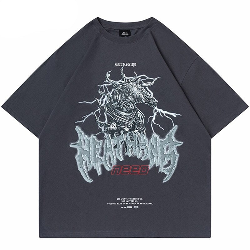 "Grey Dragon" Unisex Men Women Streetwear Graphic T-Shirt - Street King Apparel