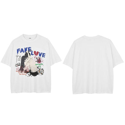 "Fake Love" Unisex Men Women Streetwear Graphic T-Shirt - Street King Apparel