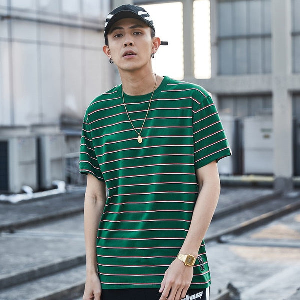 "Striped" Unisex Men Women Streetwear Graphic T-Shirt - Street King Apparel