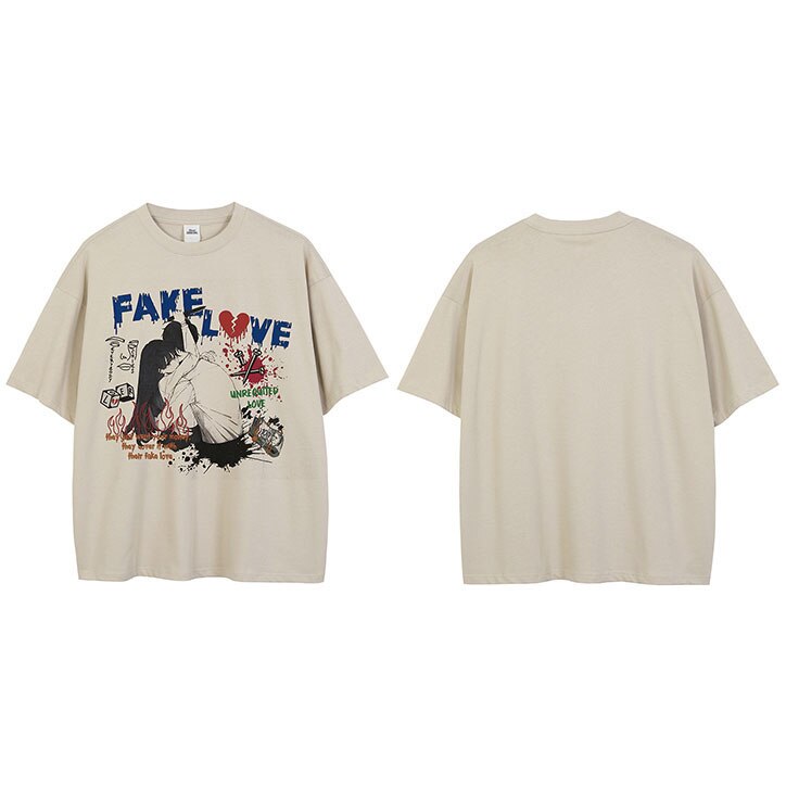 "Fake Love" Unisex Men Women Streetwear Graphic T-Shirt - Street King Apparel