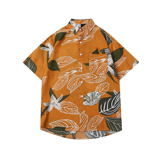"Leaves Blown" Unisex Men Streetwear Button Up T Shirt - Street King Apparel