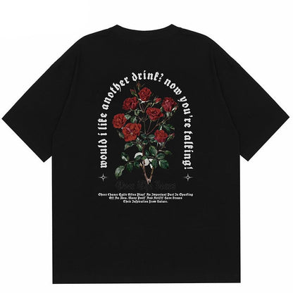 "Fallen Roses" Unisex Men Women Streetwear Graphic T-Shirt - Street King Apparel