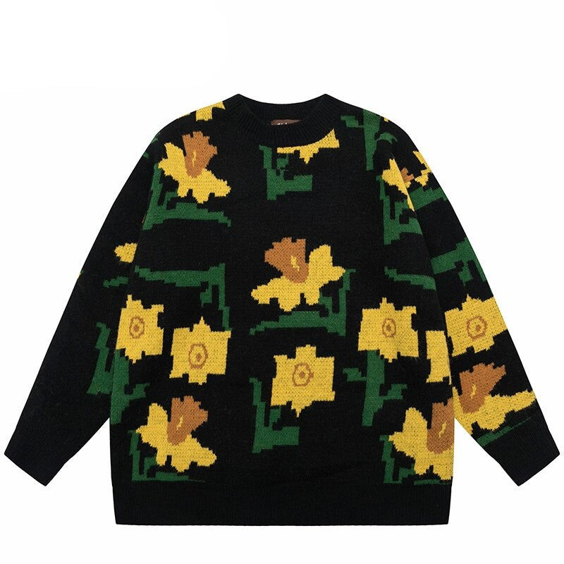 "Yellow Garden" Unisex Men Women Streetwear Graphic Sweater - Street King Apparel