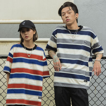 "Striped" Unisex Men Women Streetwear Graphic T-Shirt - Street King Apparel
