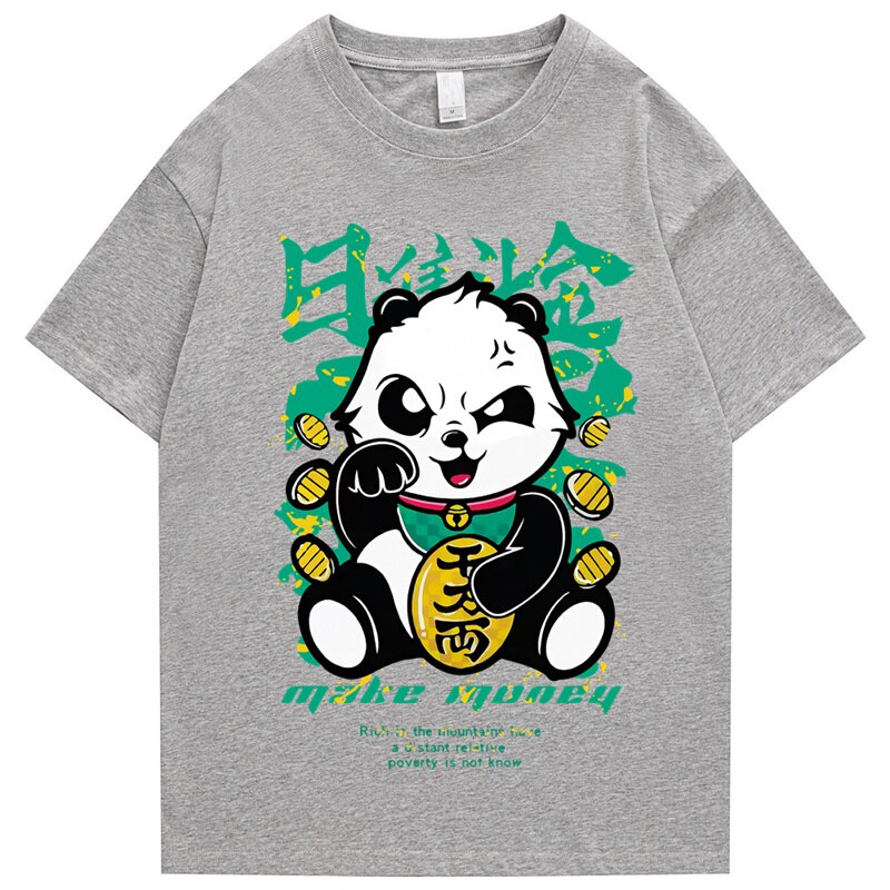 "Rich Panda” Men Women Streetwear Unisex Graphic T-Shirt - Street King Apparel