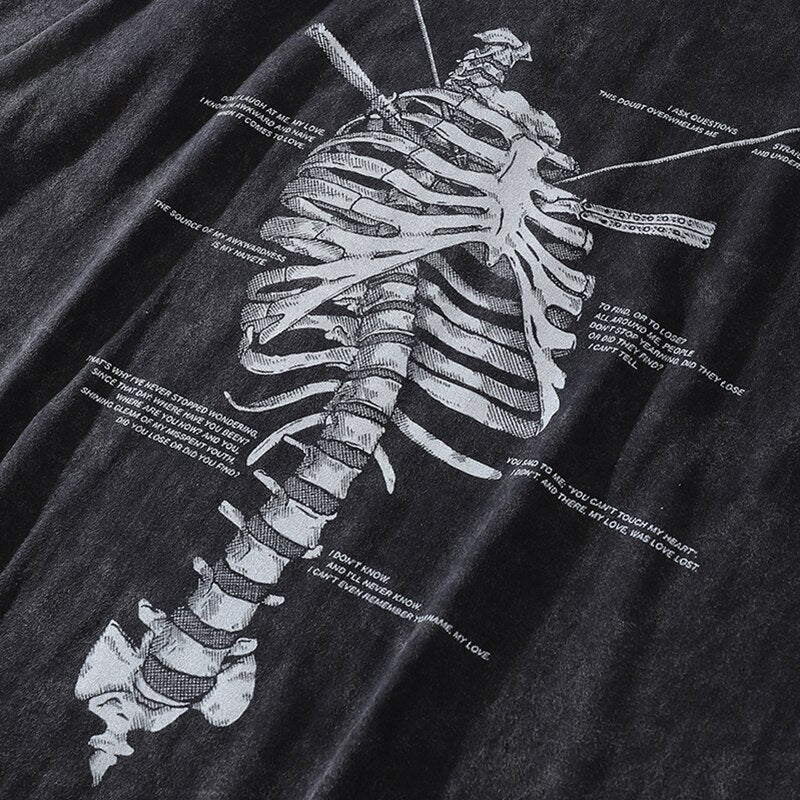 "Stripped Skeleton" Unisex Men Women Streetwear Graphic T-Shirt - Street King Apparel