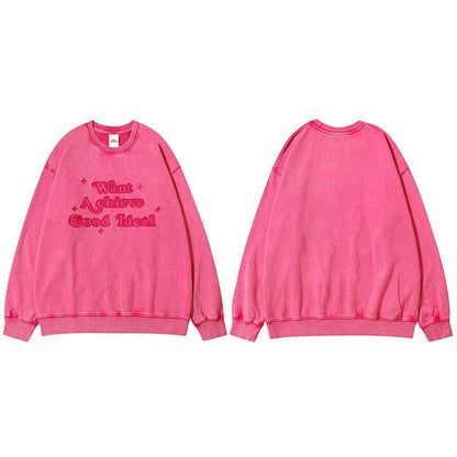 "Achieve Everything" Unisex Men Women Streetwear Graphic Sweatshirt Daulet Apparel