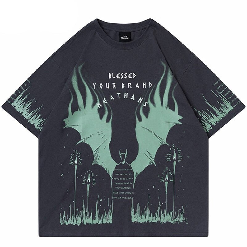 "Fire Flame" Unisex Men Women Streetwear Graphic T-Shirt - Street King Apparel