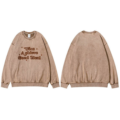 "Achieve Everything" Unisex Men Women Streetwear Graphic Sweatshirt Daulet Apparel
