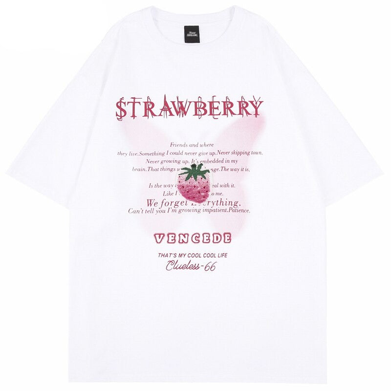 "Strawberry" Unisex Men Women Streetwear Graphic T-Shirt - Street King Apparel