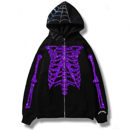 "Rhinestones" Unisex Men Women Streetwear Graphic Hoodie - Street King Apparel