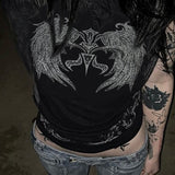 "Sliver Wings" Aesthetic Summer Slim Gothic Vintage T-Shirt - Street King Apparel