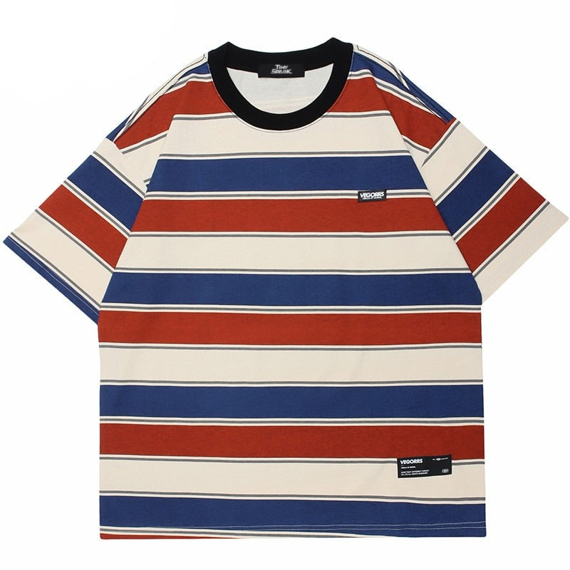 "Striped" Unisex Men Women Streetwear Graphic T-Shirt - Street King Apparel