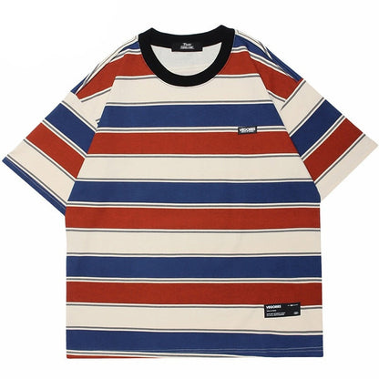 "Striped" Unisex Men Women Streetwear Graphic T-Shirt - Street King Apparel
