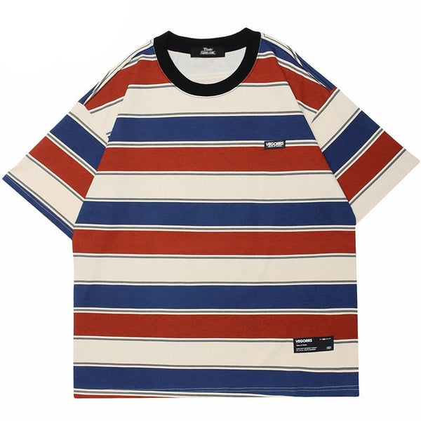 "Striped" Unisex Men Women Streetwear Graphic T-Shirt - Street King Apparel