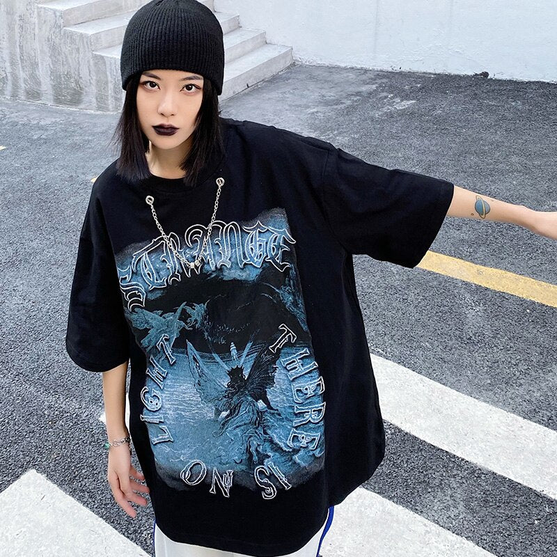 "Dark Wonderland" Unisex Streetwear Men Women Graphic T-Shirt - Street King Apparel