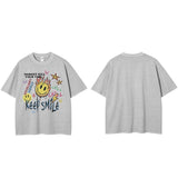 "Keep Smiling" Unisex Men Women Streetwear Graphic T-Shirt - Street King Apparel