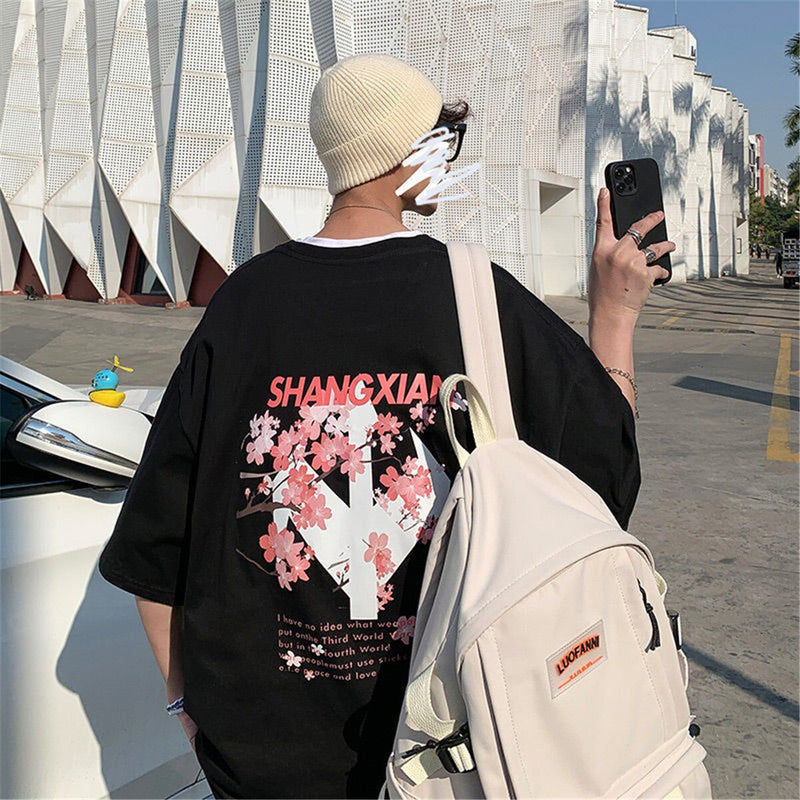 Street King Apparel "Cherry Blossom" Unisex Men Women Streetwear Graphic T-Shirt - Street King Apparel