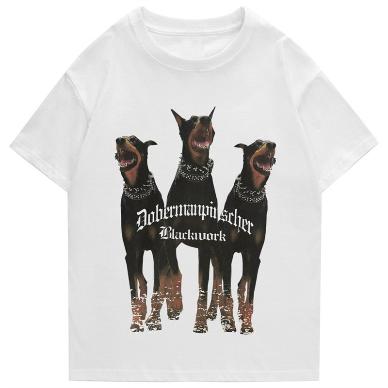 "Doberman" Men Women Streetwear Unisex Graphic T-Shirt - Street King Apparel