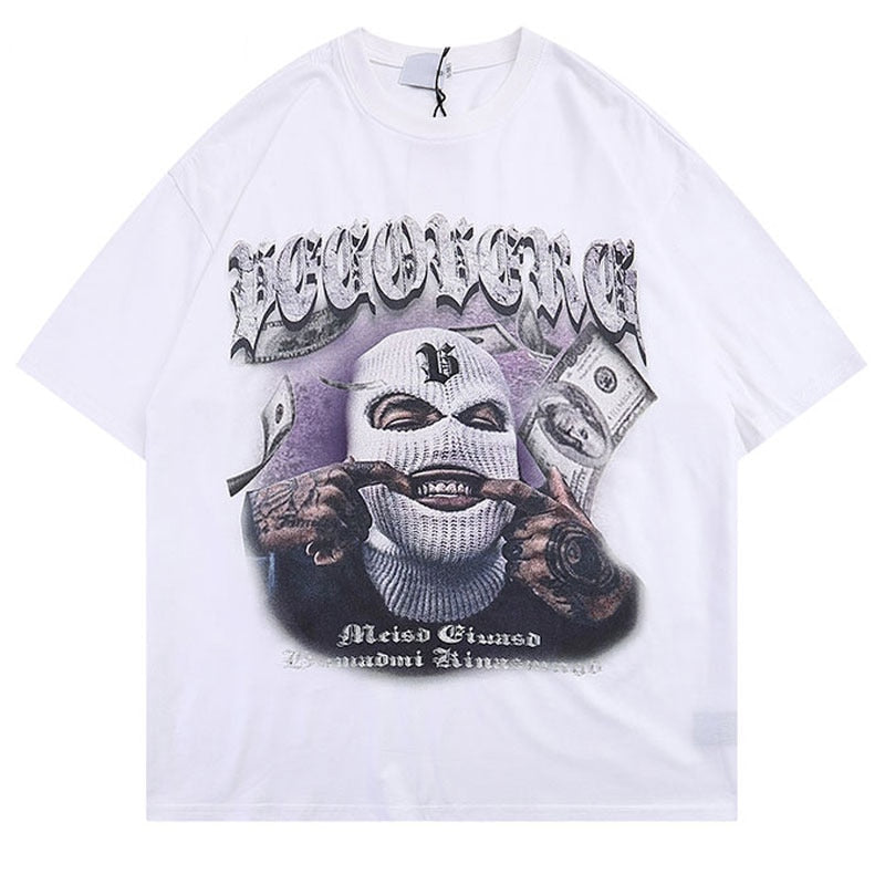 "Money Mask" Men Women Streetwear Unisex Graphic T-Shirt - Street King Apparel