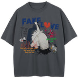 "Fake Love" Unisex Men Women Streetwear Graphic T-Shirt - Street King Apparel